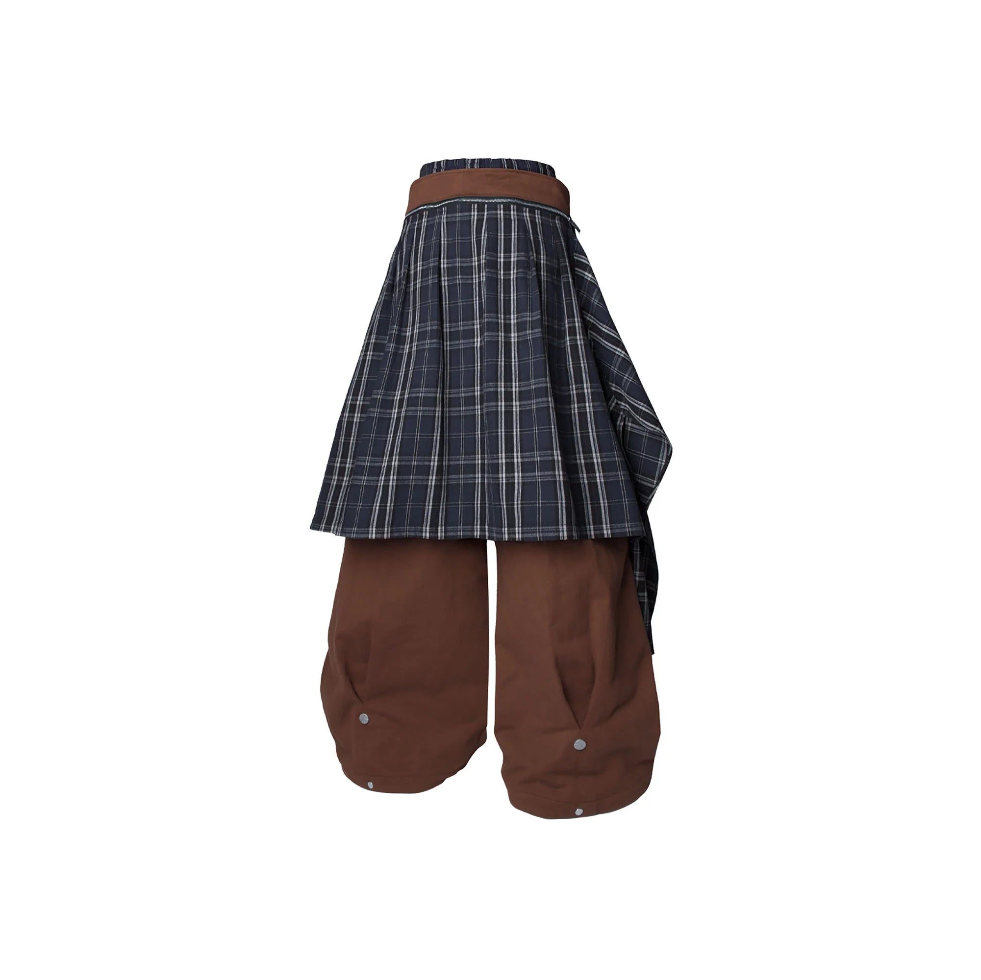 RELABEL Double Waistband Detachable Back Flap Oversized Sweatpants Brown