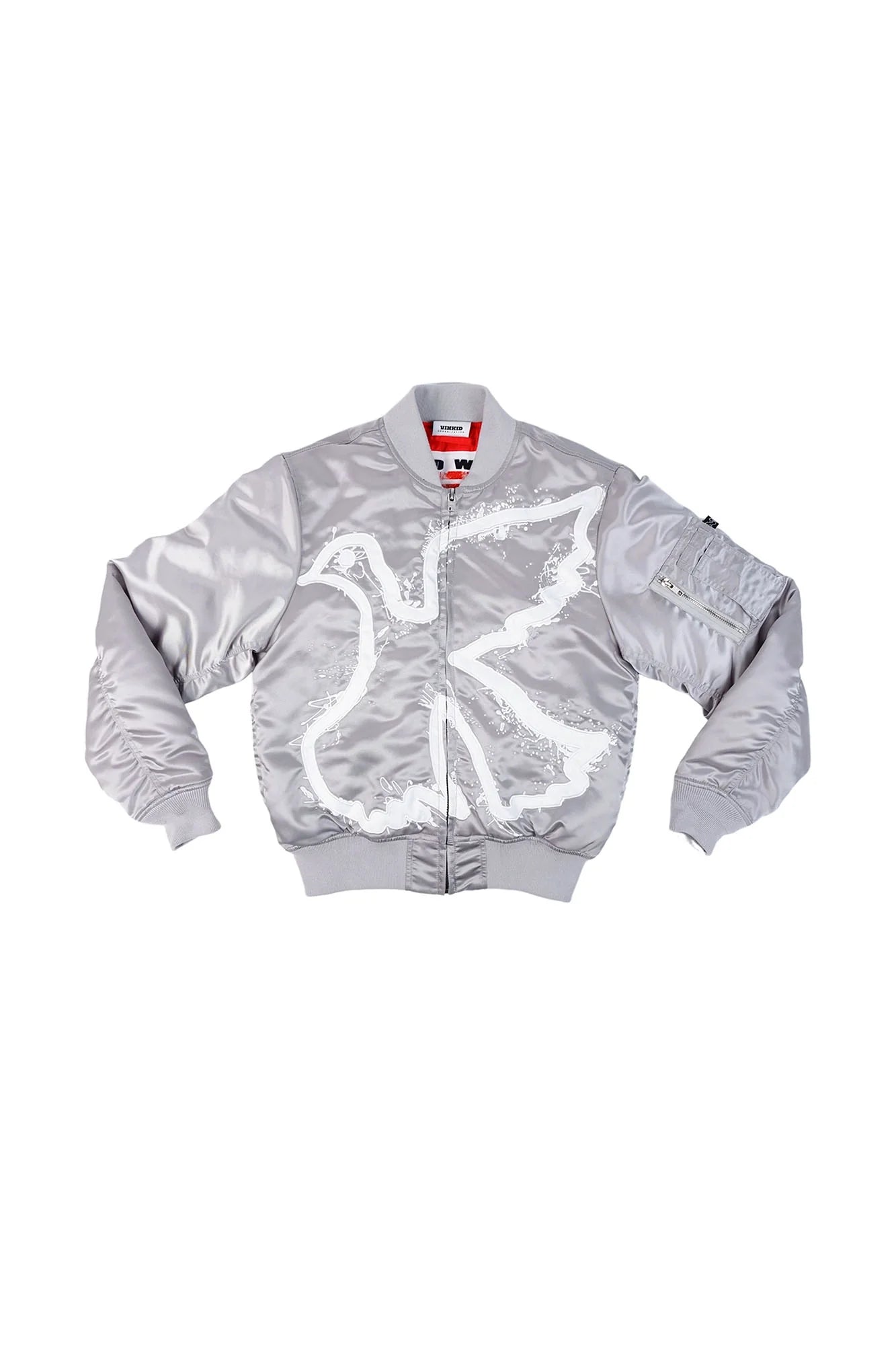 VINKID Reversible Peace Dove Patch Bomber Jacket