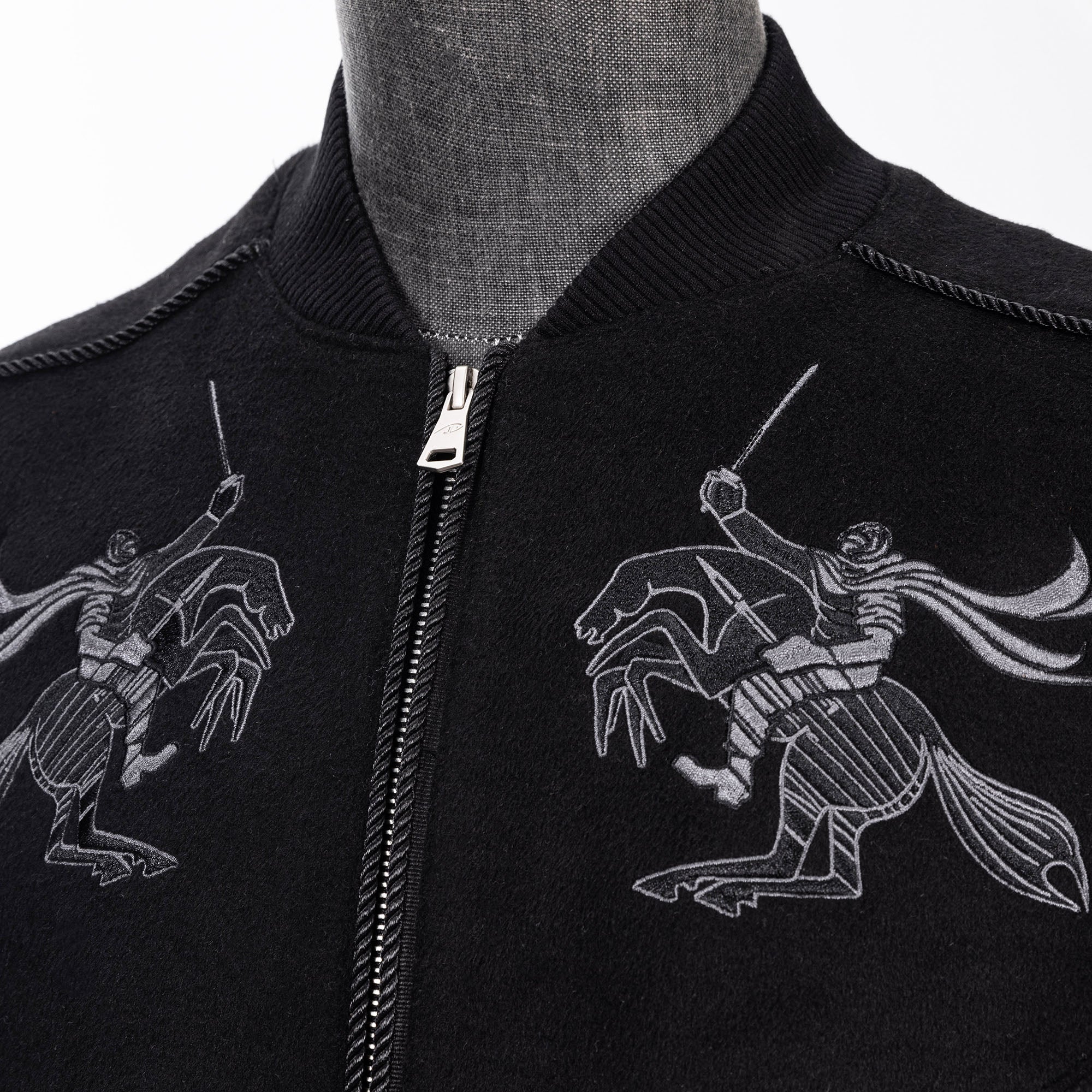 CATSSTAC Warrior Embroidered Panel Bomber Jacket