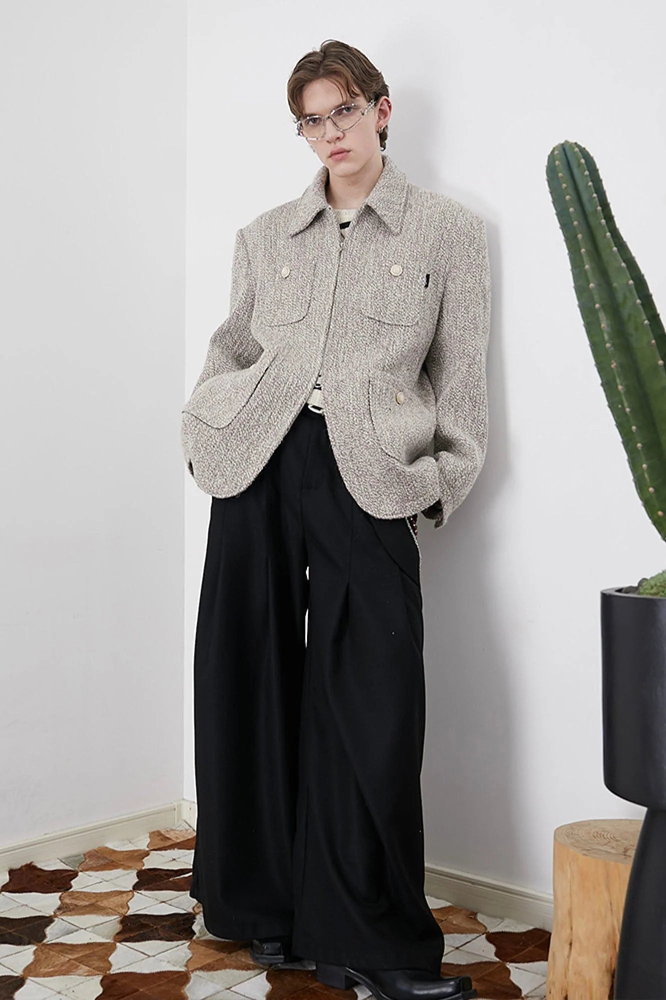 ASSEEN Wool-Blend Tweed Utility Jacket