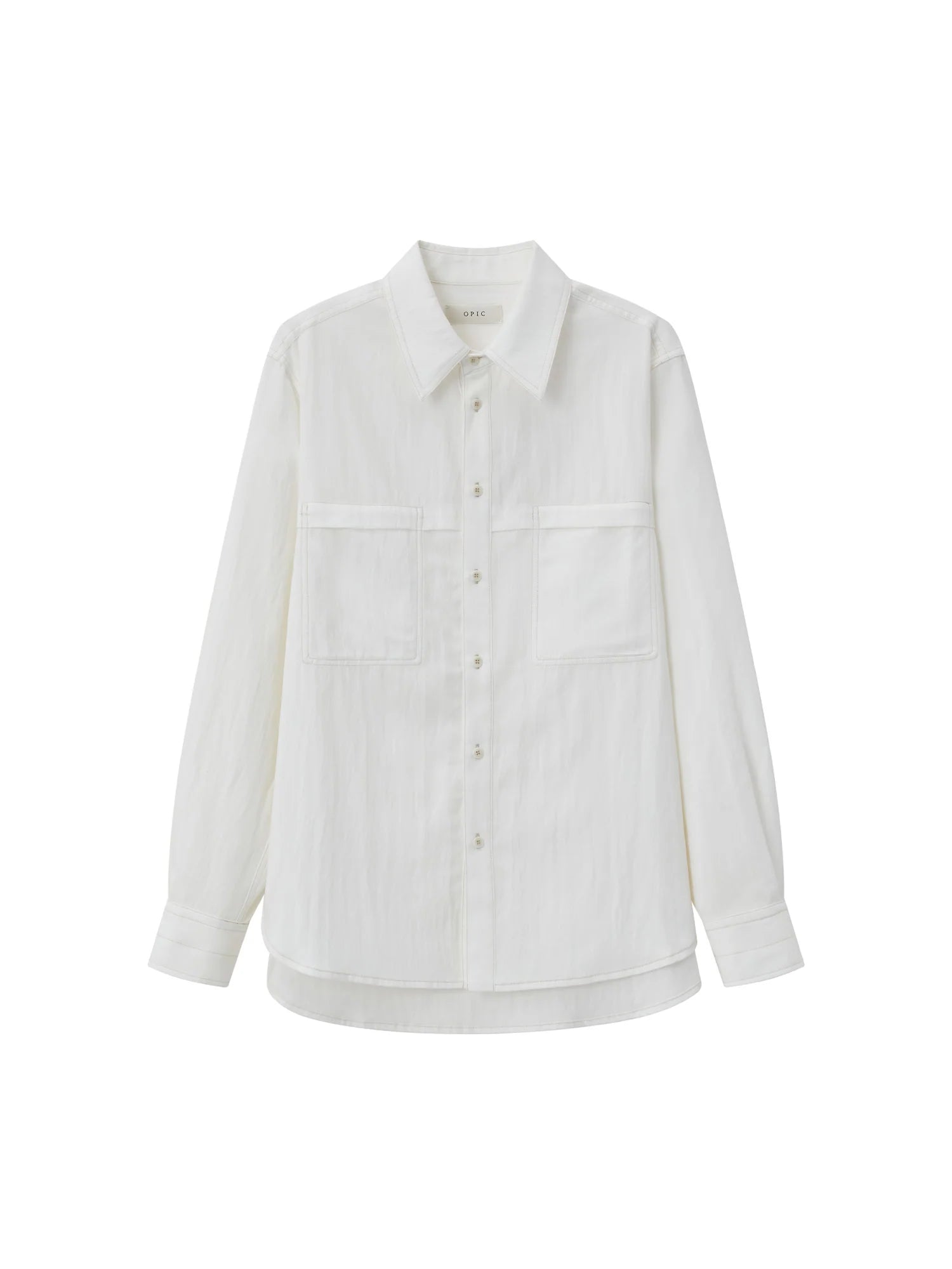 OPICLOTH Minimal Stitch Tencel-Blend Shirt