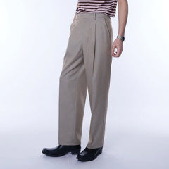 ASSEEN Essential Pleated Straight-Leg Cigarette Trousers