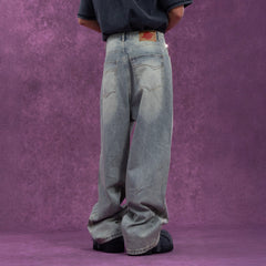 CLP Diamond Arc Washed Wide-Leg Jeans