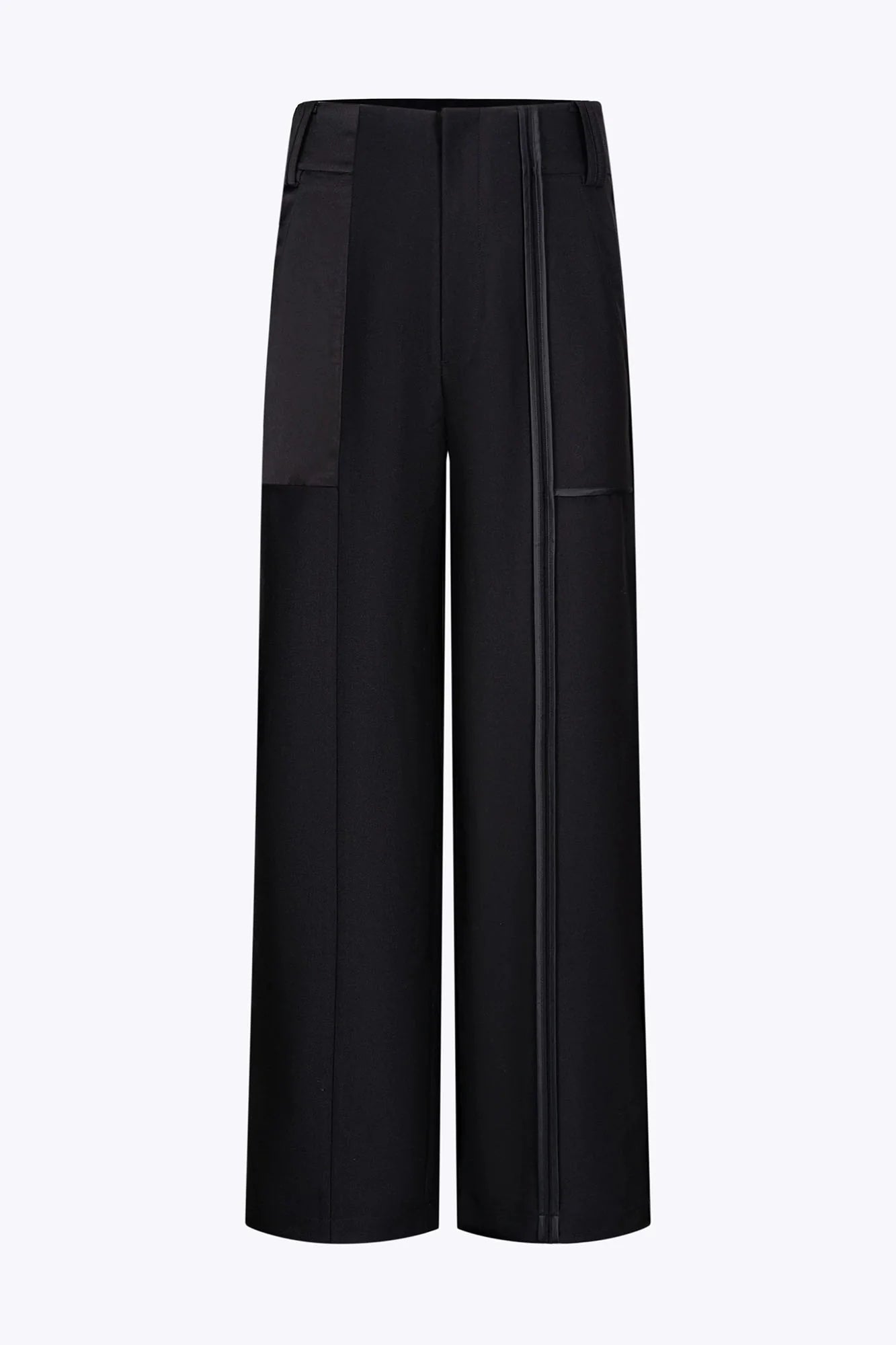 TIWILLTANG Satin Panel Straight-Leg Pants