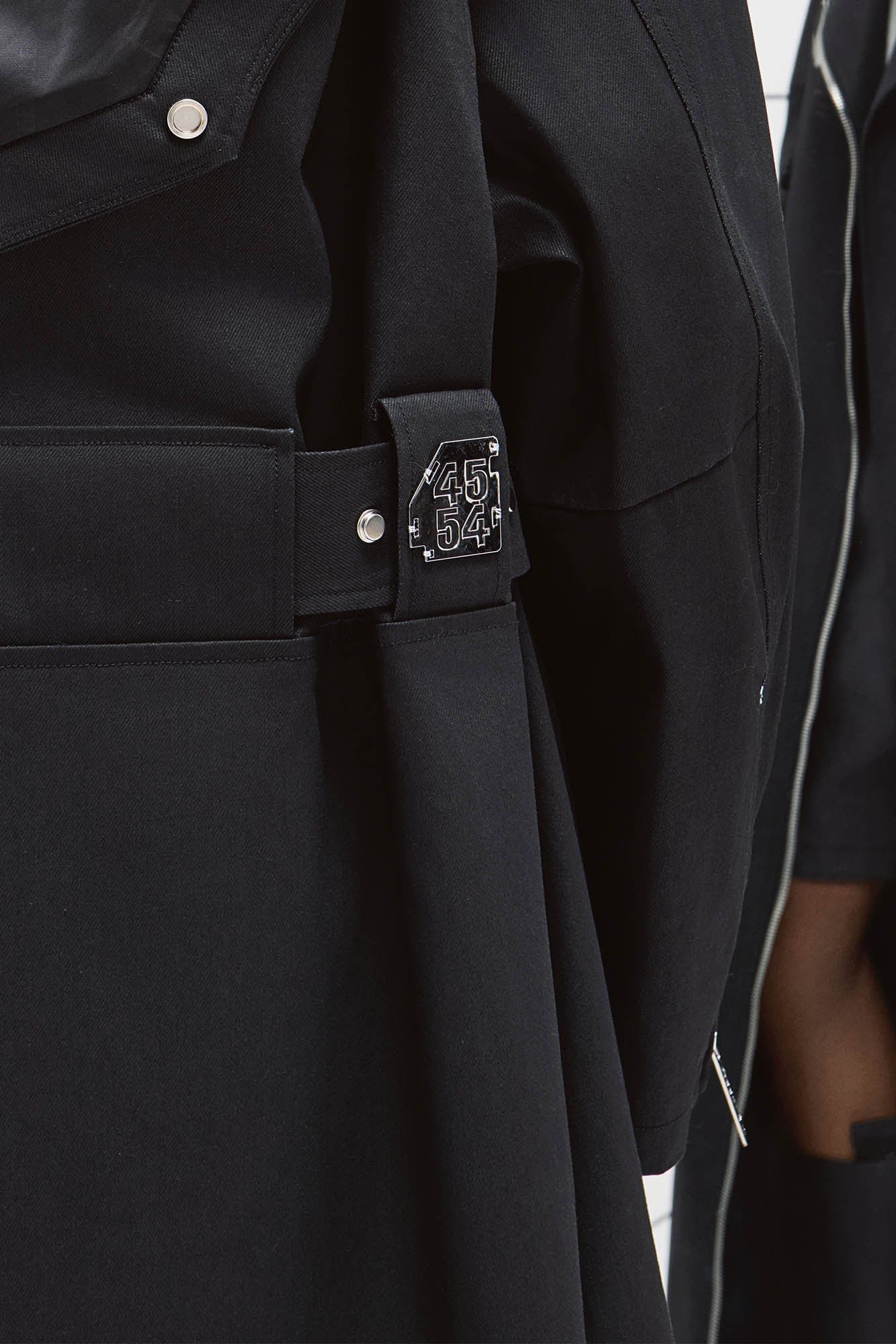 455EMBLE Snap-Fastener PU Trench Coat