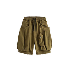 ME DA IGUAL Multi-Pocket Raw Hem Utility Balloon Shorts