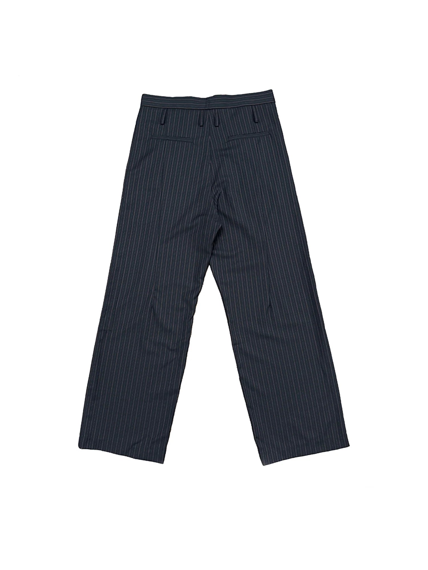 RICHILL Asymmetric Waist Pinstripe Pleated Wide-Leg Trousers